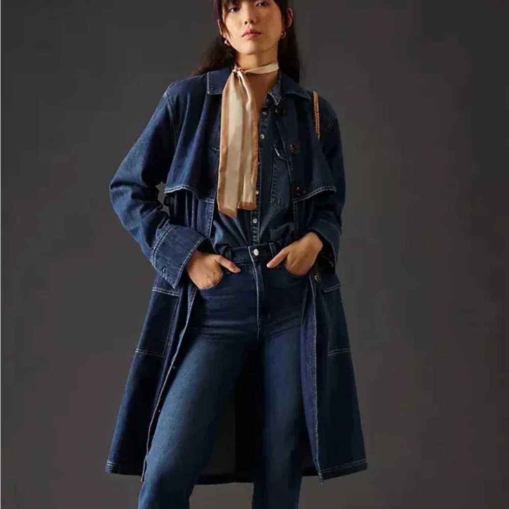 Anthropologie Unpublished Sukie Denim Trench XS NWT